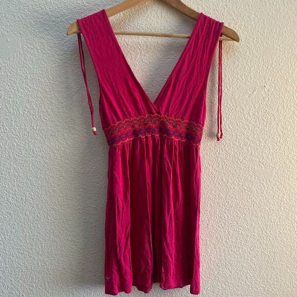 PINK Victoria's Secret Tops - Vintage PINK Victoria's Secret Embroidered Tassel Tank Top Shirt Small Festival